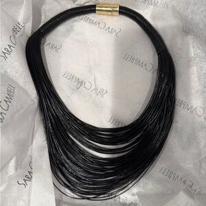 Sara Campbell Layered Leather Rope Collar Necklace